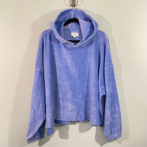 aerie Tops - Aerie Women Blue Lion Oversized Groove-On Velour Pullover Hoodie Size XXL